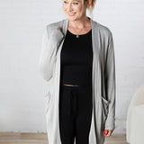 Rory Lounge Terry Cardigan - Heather Grey FINAL SALE