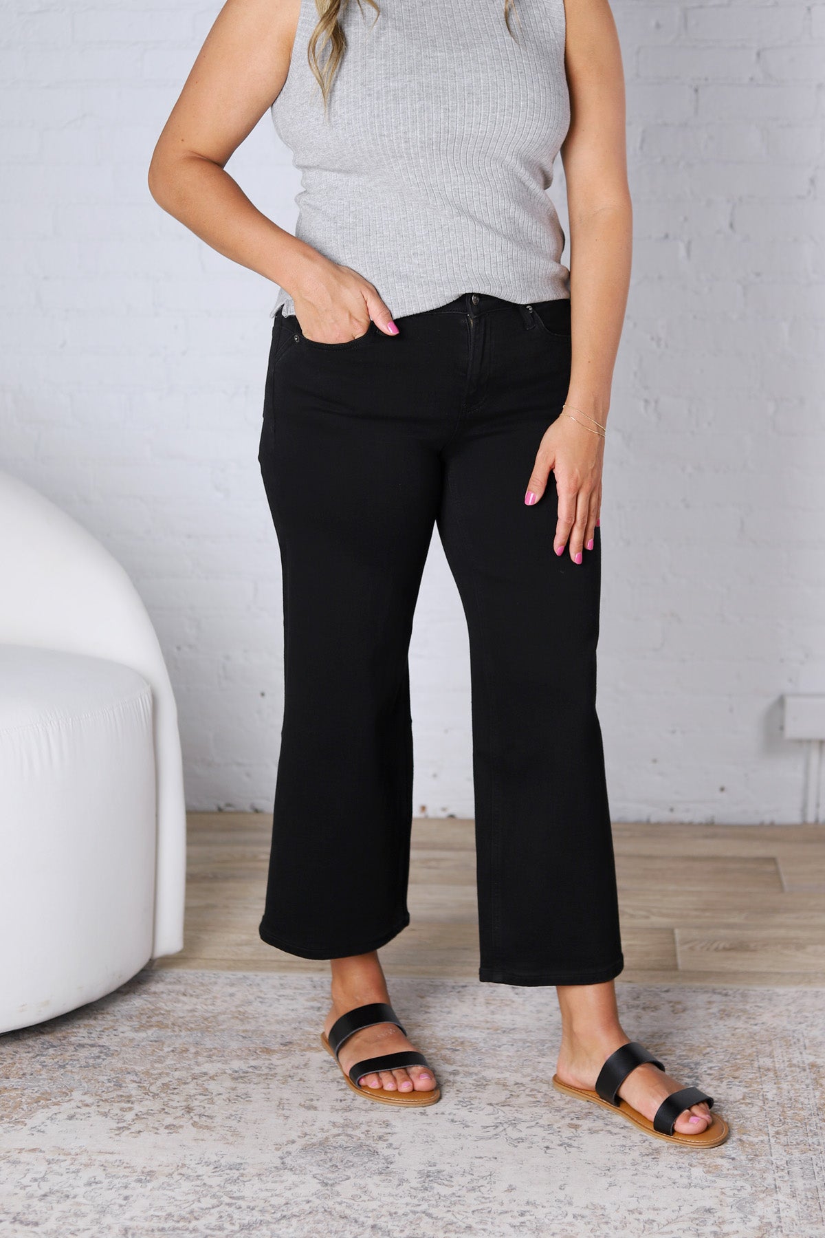 Rosaline Mid-Rise Wide Leg Crop