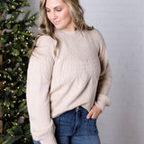 Rosyn Texture Detail Sweater - Oatmeal