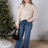 Rosyn Texture Detail Sweater - Oatmeal FINAL SALE