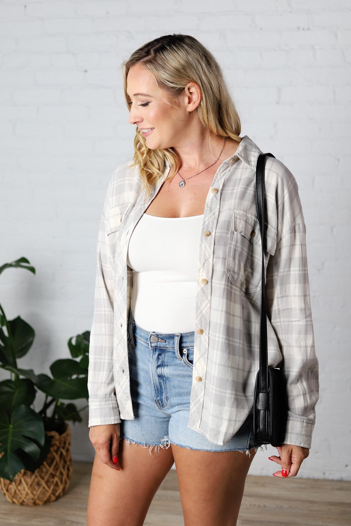 Rowan Classic Flannel Top - Grey - FINAL SALE