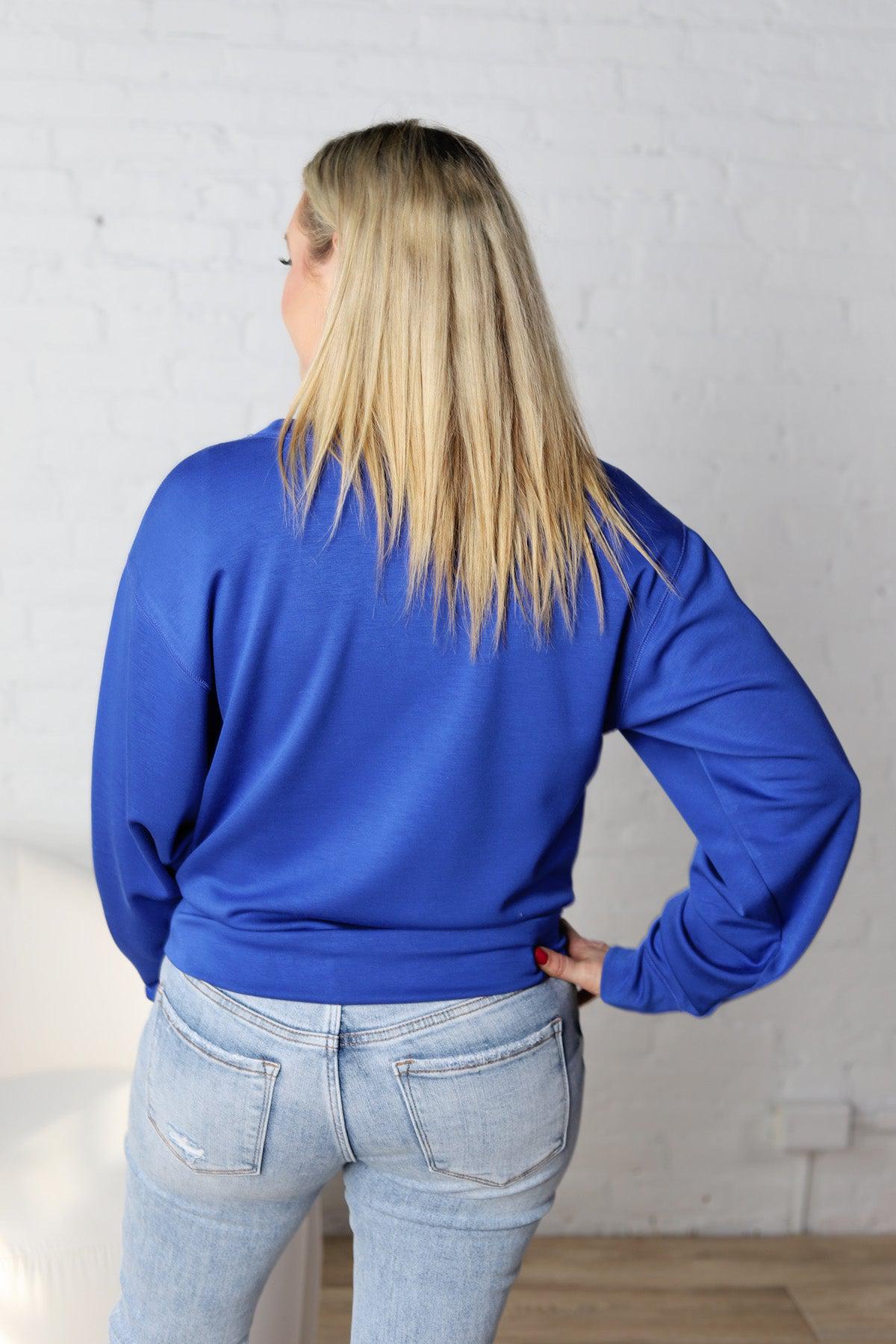 Rowyna Long Sleeve Sweatshirt - Cobalt