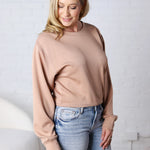 Rowyna Long Sleeve Sweatshirt - Dark Taupe