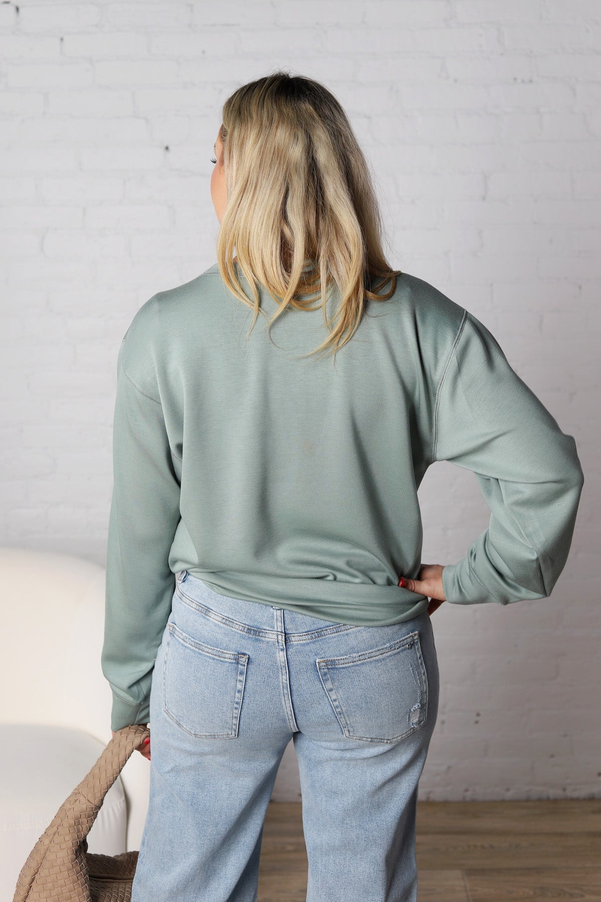 Rowyna Long Sleeve Sweatshirt - Sage Green