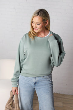 Rowyna Long Sleeve Sweatshirt - Sage Green