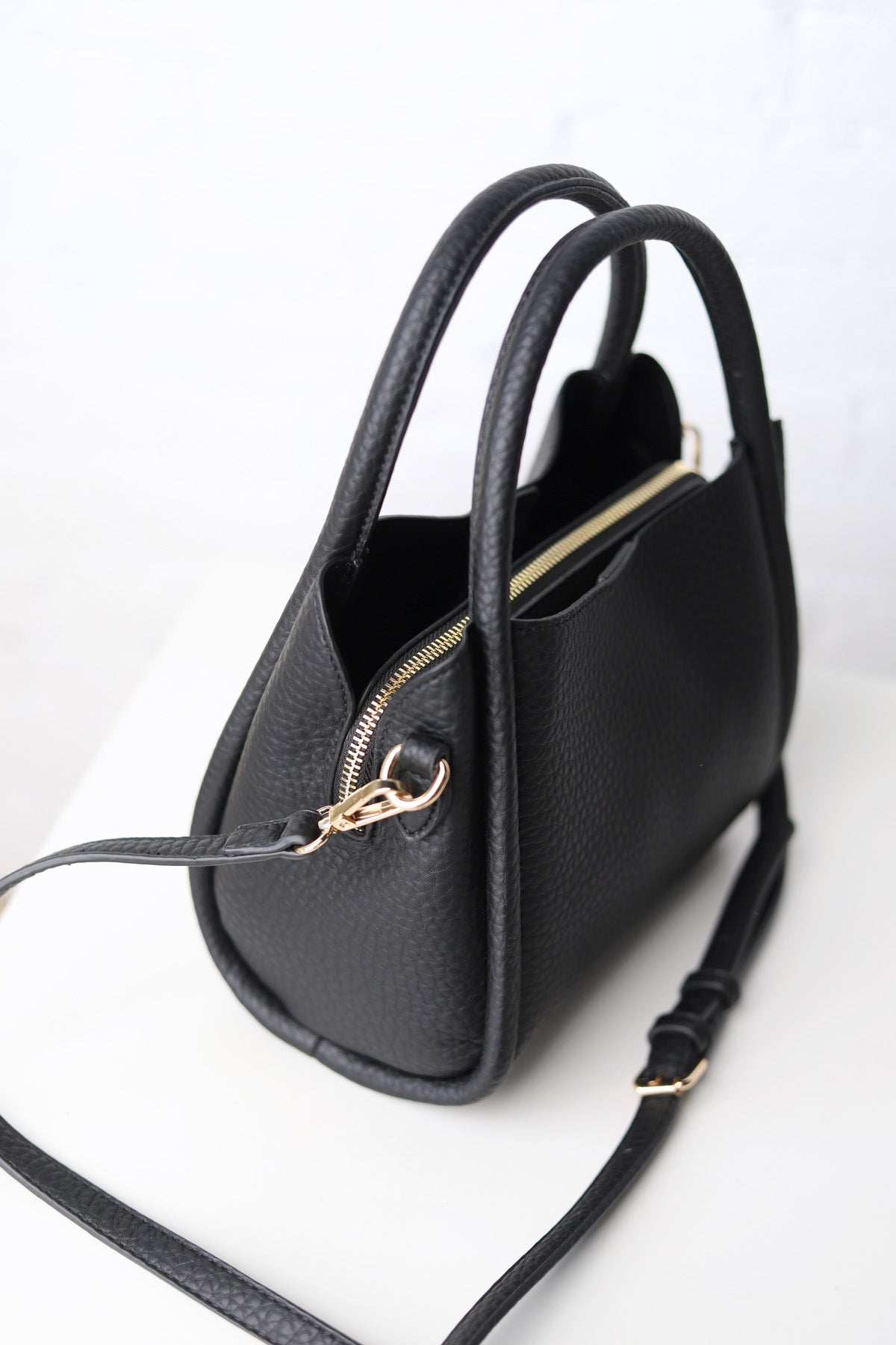 Ruby 3-Compartment Satchel w/ Dual Handles - Black