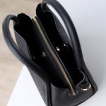 Ruby 3-Compartment Satchel w/ Dual Handles - Black