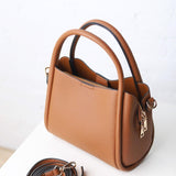Ruby 3-Compartment Satchel w/ Dual Handles - Brown