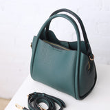 Ruby 3-Compartment Satchel w/ Dual Handles - Dark Forest Green