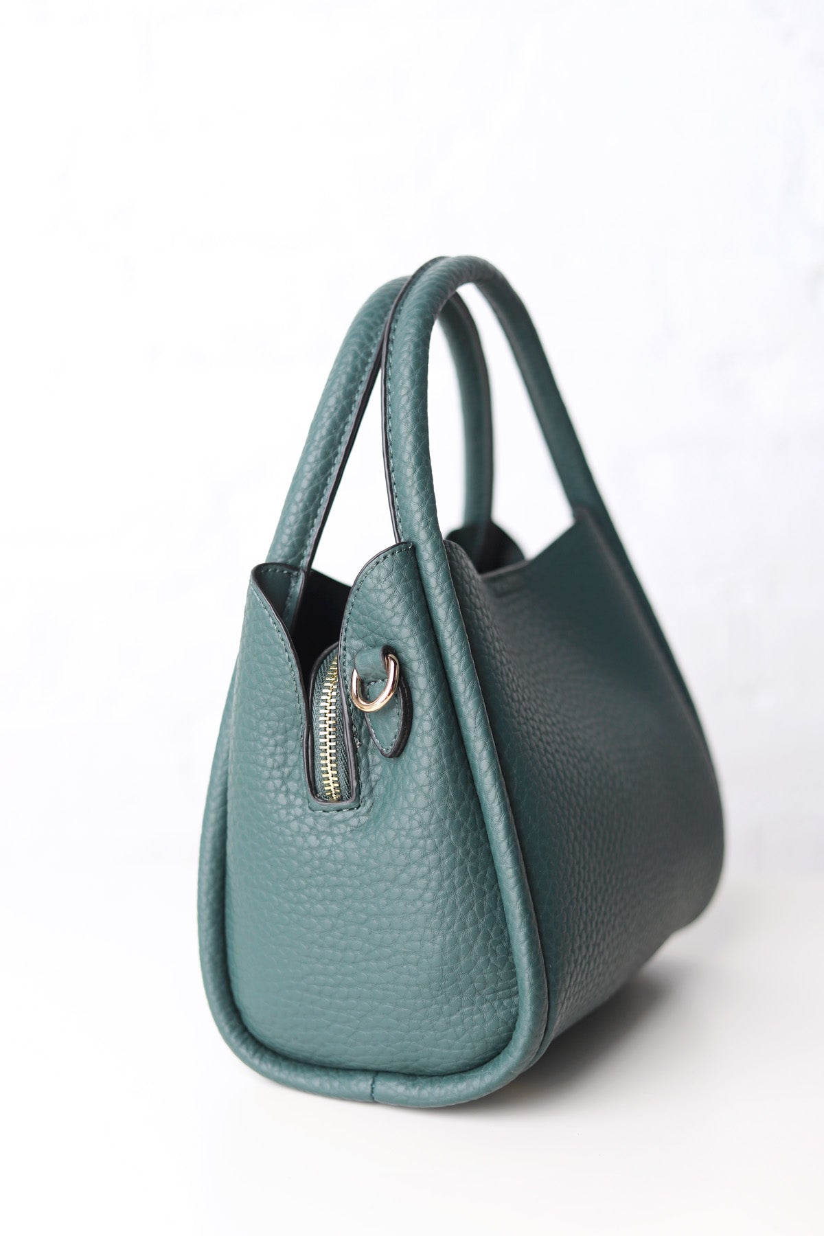 Ruby 3-Compartment Satchel w/ Dual Handles - Dark Forest Green