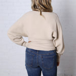 Rumi Ribbed Dolman Sleeve Sweater - Beige