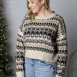 Rural Nordic Pattern Pullover Sweater