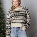 Rural Nordic Pattern Pullover Sweater