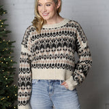 Rural Nordic Pattern Pullover Sweater