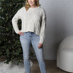 Ryla Cable Kinit Sweater - Bone