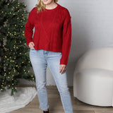 Ryla Cable Kinit Sweater - Red