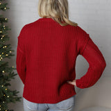 Ryla Cable Kinit Sweater - Red