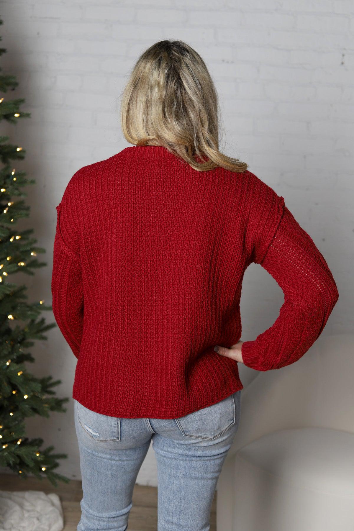 Ryla Cable Kinit Sweater - Red