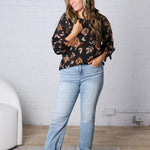 Sabine Floral Blouse - Black