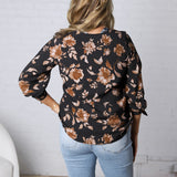Sabine Floral Blouse - Black