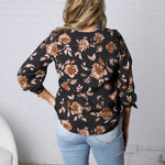 Sabine Floral Blouse - Black FINAL SALE