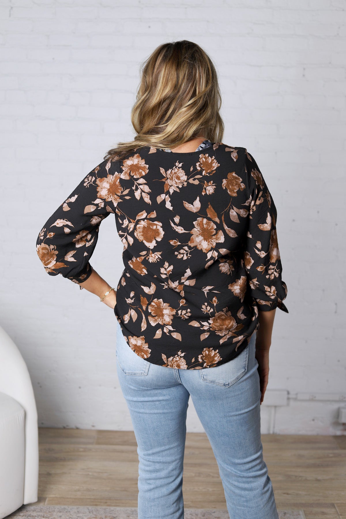Sabine Floral Blouse - Black FINAL SALE
