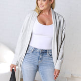 Sabine Soft Brushed Jersey Cardigan - Grey