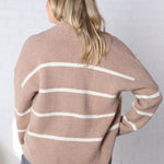 Sabine Stripe Cardigan - Taupe