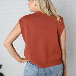 Sable Sweater Muscle Tank - Rust