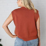 Sable Sweater Muscle Tank - Rust