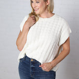 Sabyn Textured Boxy Sweater Top - Off White - FINAL SALE