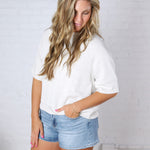 Sadie Crew Neck 3/4 Sleeve Raglan Top