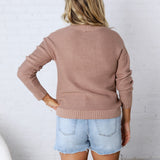 Sadie Slub Sweater - Rose