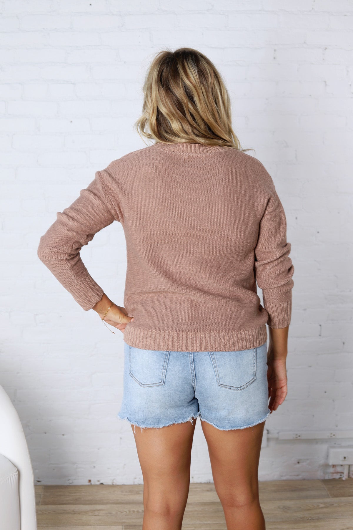 Sadie Slub Sweater - Rose