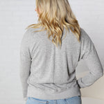 Saffron Hacci Brushed Knit Top - Charcoal