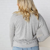 Saffron Hacci Brushed Knit Top - Charcoal