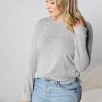 Saffron Hacci Brushed Knit Top - Charcoal - FINAL SALE