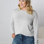 Saffron Hacci Brushed Knit Top - H. Grey