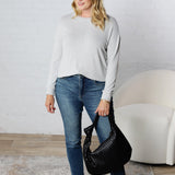 Saffron Hacci Brushed Knit Top - H. Grey