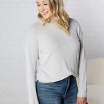 Saffron Hacci Brushed Knit Top - H. Grey