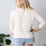 Saffron Hacci Brushed Knit Top - Oatmeal