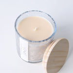 Salt and Sea 12 oz Soy Candle - Blue Floral Tinted Jar