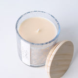 Salt and Sea 12 oz Soy Candle - Blue Floral Tinted Jar