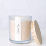 Salt and Sea 12 oz Soy Candle - Blue Floral Tinted Jar