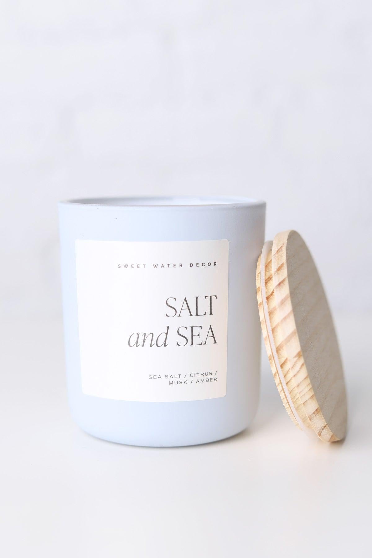 Salt and Sea 15 oz Soy Candle - Matte Blue