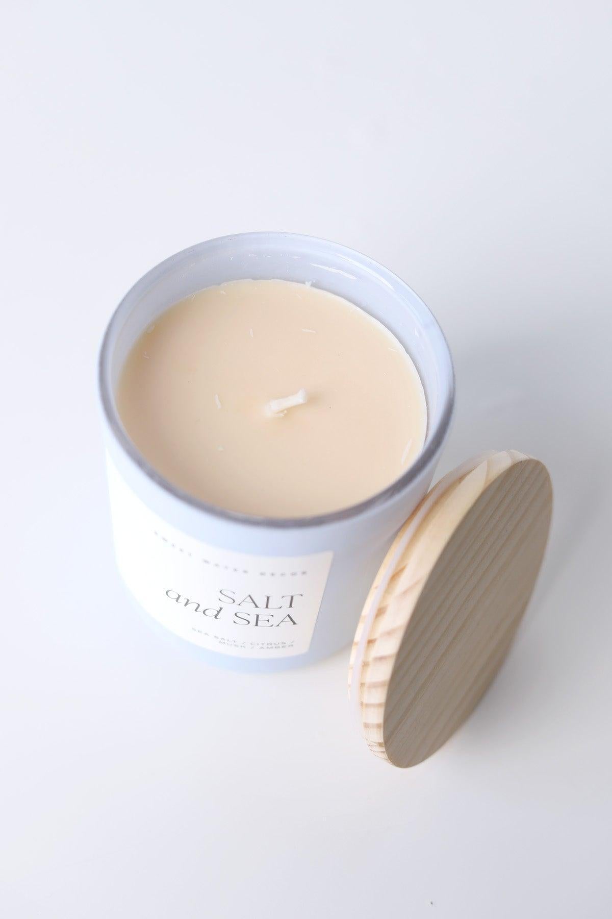 Salt and Sea 15 oz Soy Candle - Matte Blue