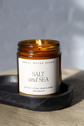 Salt and Sea 9 oz. Soy Candle - Amber Jar