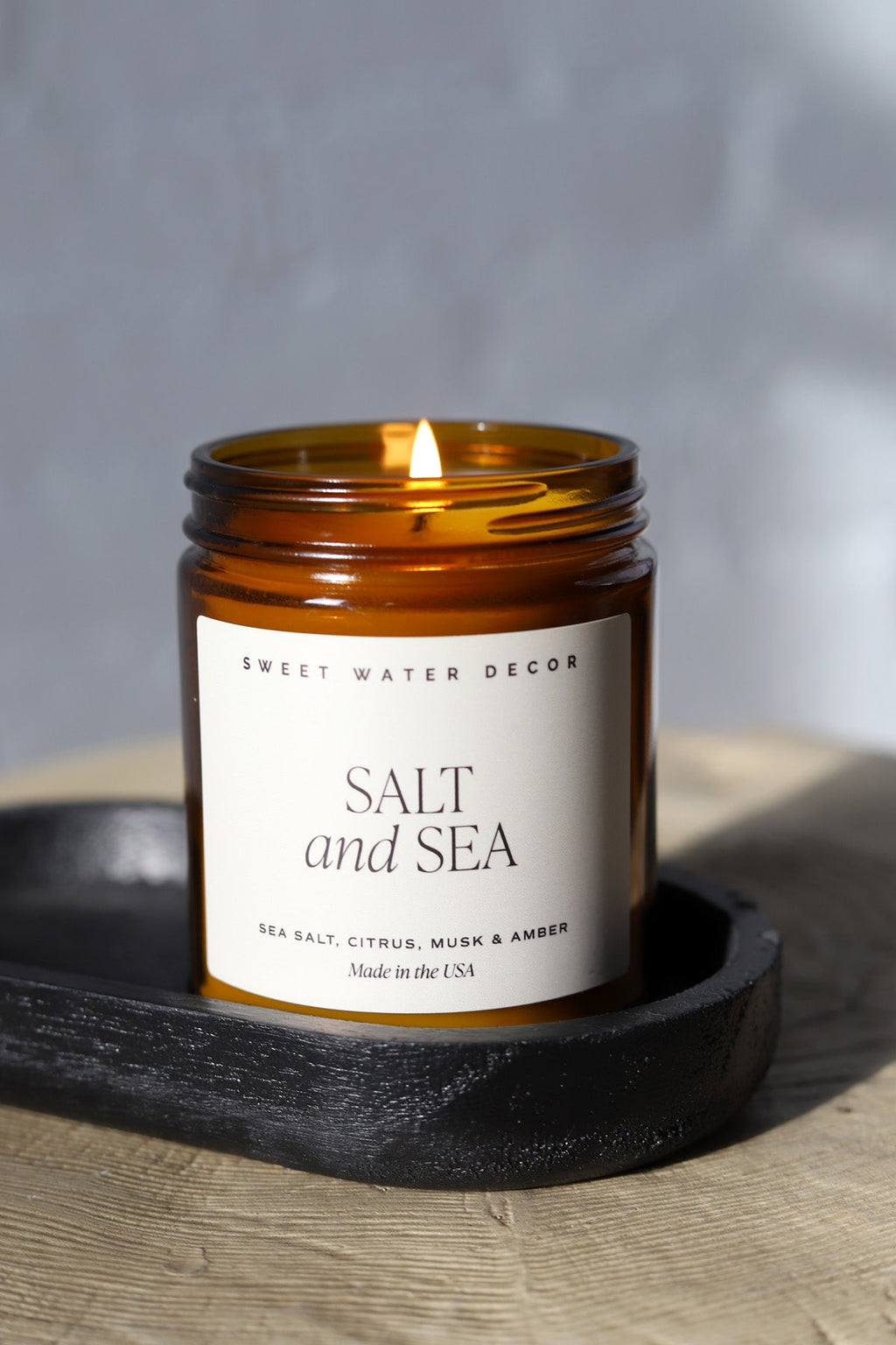 Salt and Sea 9 oz. Soy Candle - Amber Jar