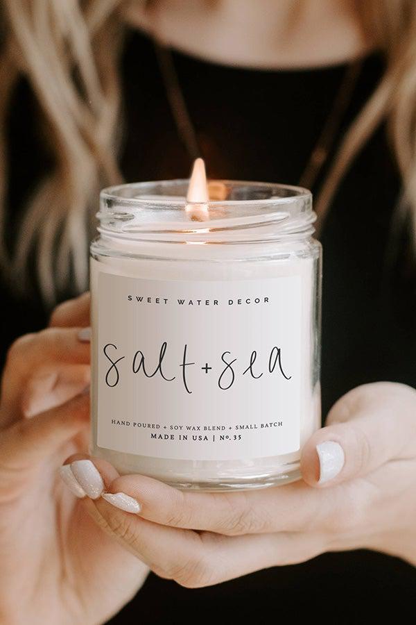 Salt and Sea 9 oz. Soy Candle - Clear Jar