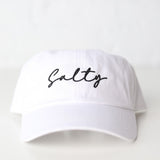 Salty Embroidered Baseball Cap - White